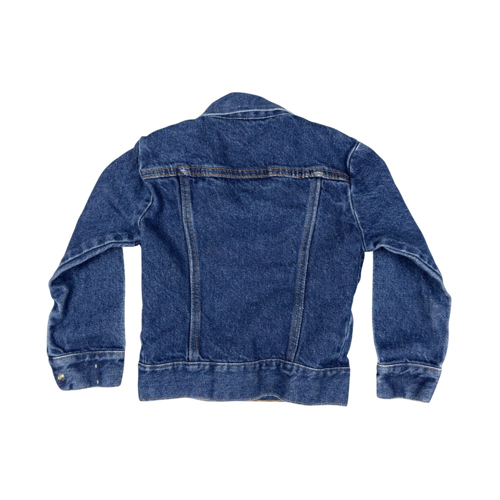 Vtg 80s Rustler Kids Denim Jacket 4T 5T USA Made Blue Trucker Western - Picture 2 of 11